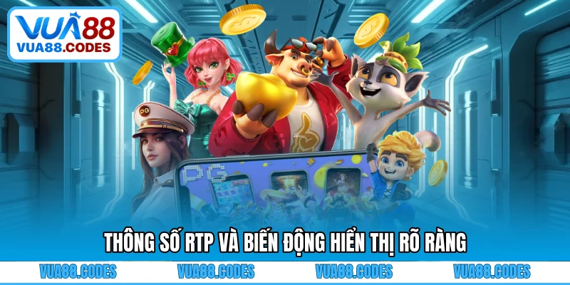 Thông số RTP và biến động hiển thị rõ ràng